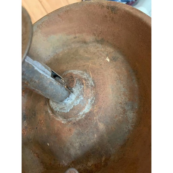 Antique rusty Primitive Tin Push up Style Candle Holder 9" - Picture 4 of 9